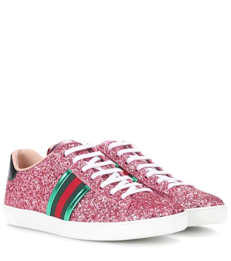 gucci red glitter sneakers